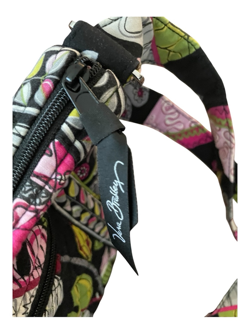 Vera Bradley Black, Pink & Green Quilted Shoulder Bag